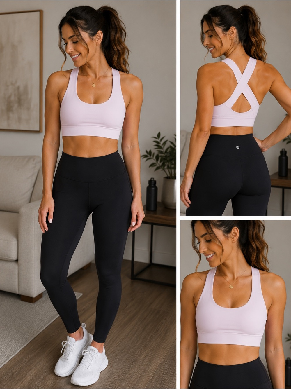 Lululemon Cross-Back Sports Bra | Size 4 | Pale Pink | Excellent Used Condition